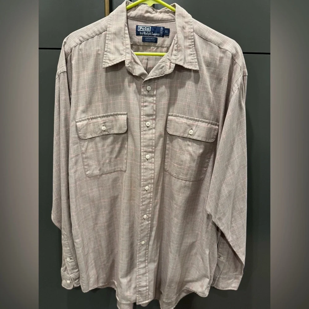 Ralph Lauren Polo Whitfield Plaid Button Down Shirt Men’s XL 100% Cotton